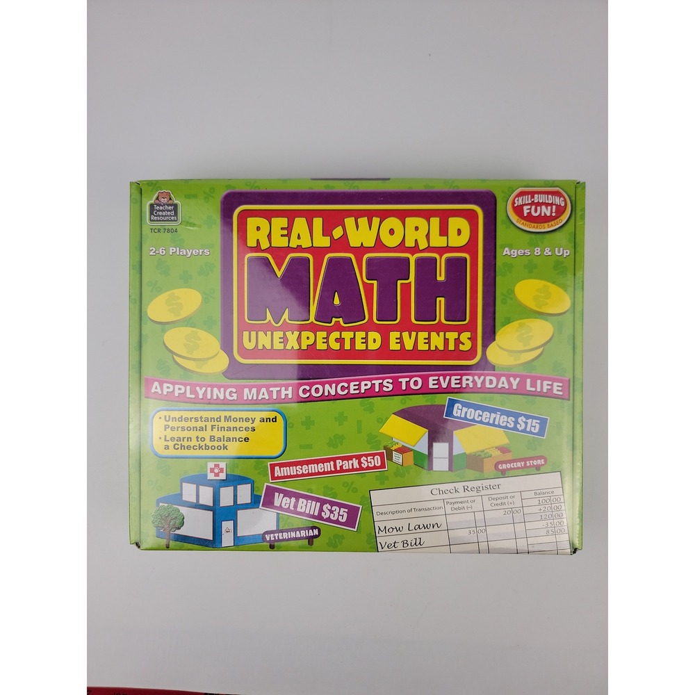 Teacher Created Resources Real World Math Unexpected Events Game TCR 7804 New